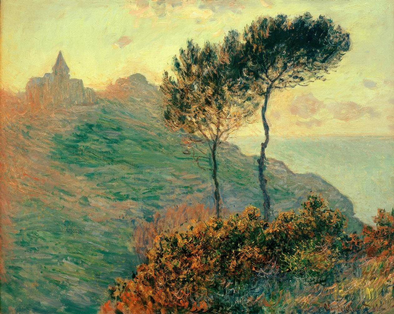 L&39;Eglise de Varengeville à contrejour (चर्च ऑफ वरेन द्वारा क्लाउड मोनेट