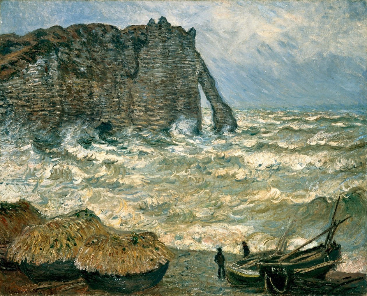 Attretat में तूफानी सागर द्वारा क्लाउड मोनेट