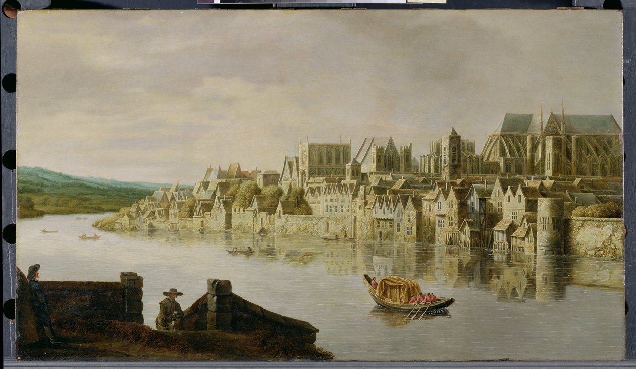 वेस्टमिंस्टर सीढ़ियों पर टेम्स, c.1630 द्वारा क्लाउड डी जोंग