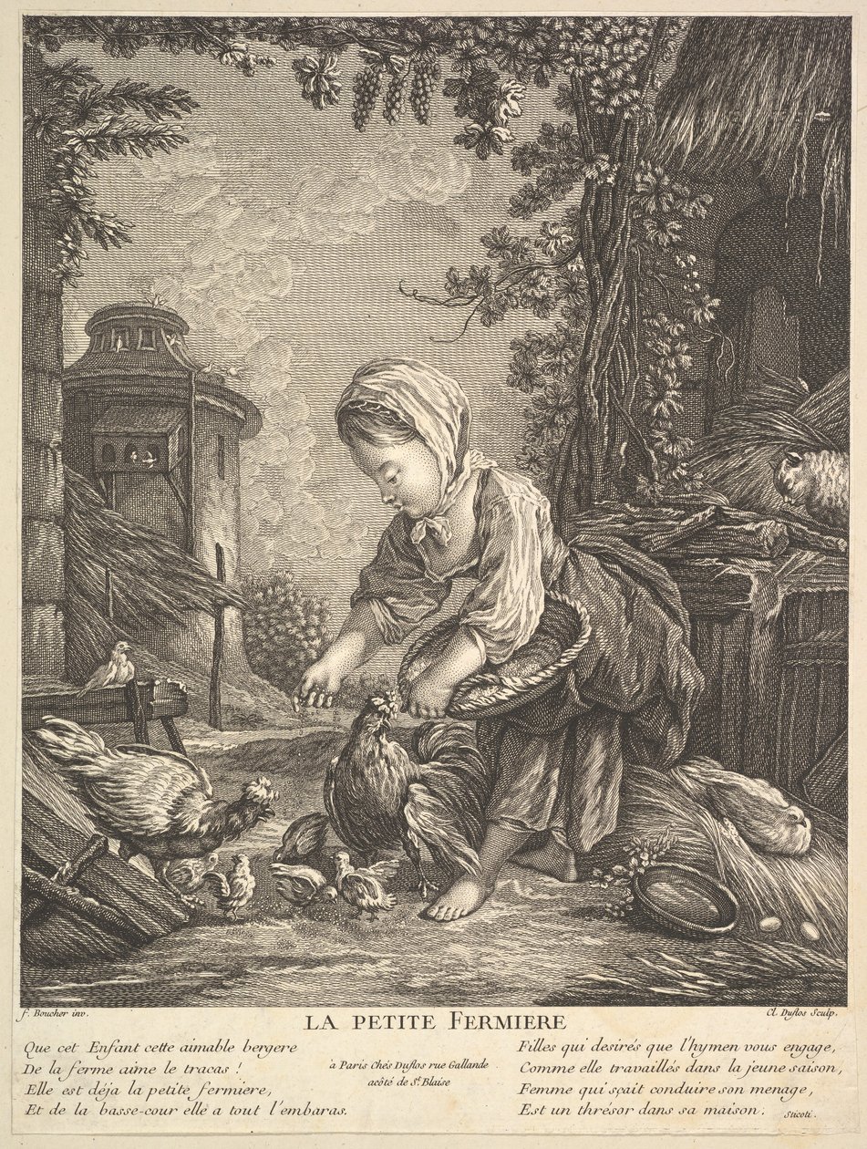 द लिटिल फार्म गर्ल, सीए। 1753. द्वारा क्लाउड ऑगस्टिन डफ्लोस
