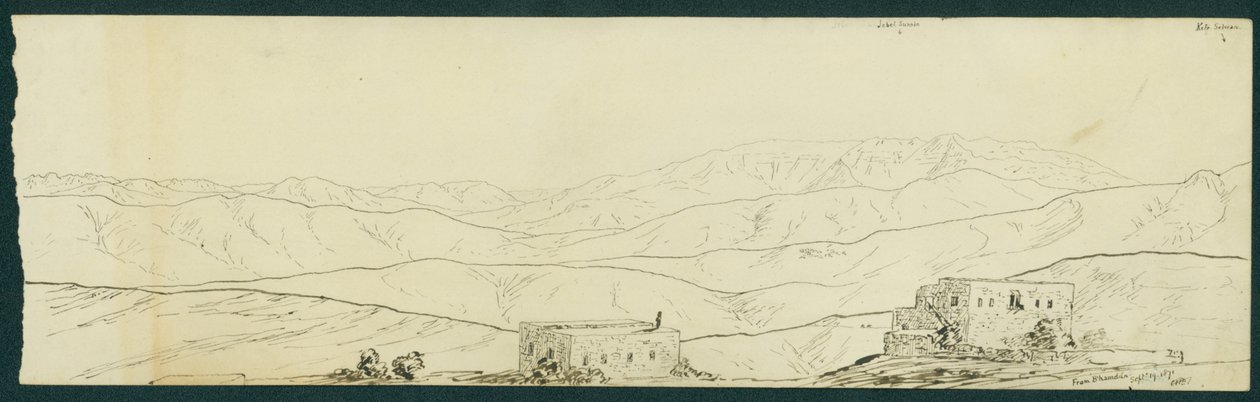 B&39;amdun, 1871 से जेबेल सुन्निन और केफ्र सिलवान का दृश्य द्वारा क्लाउड कॉनडर