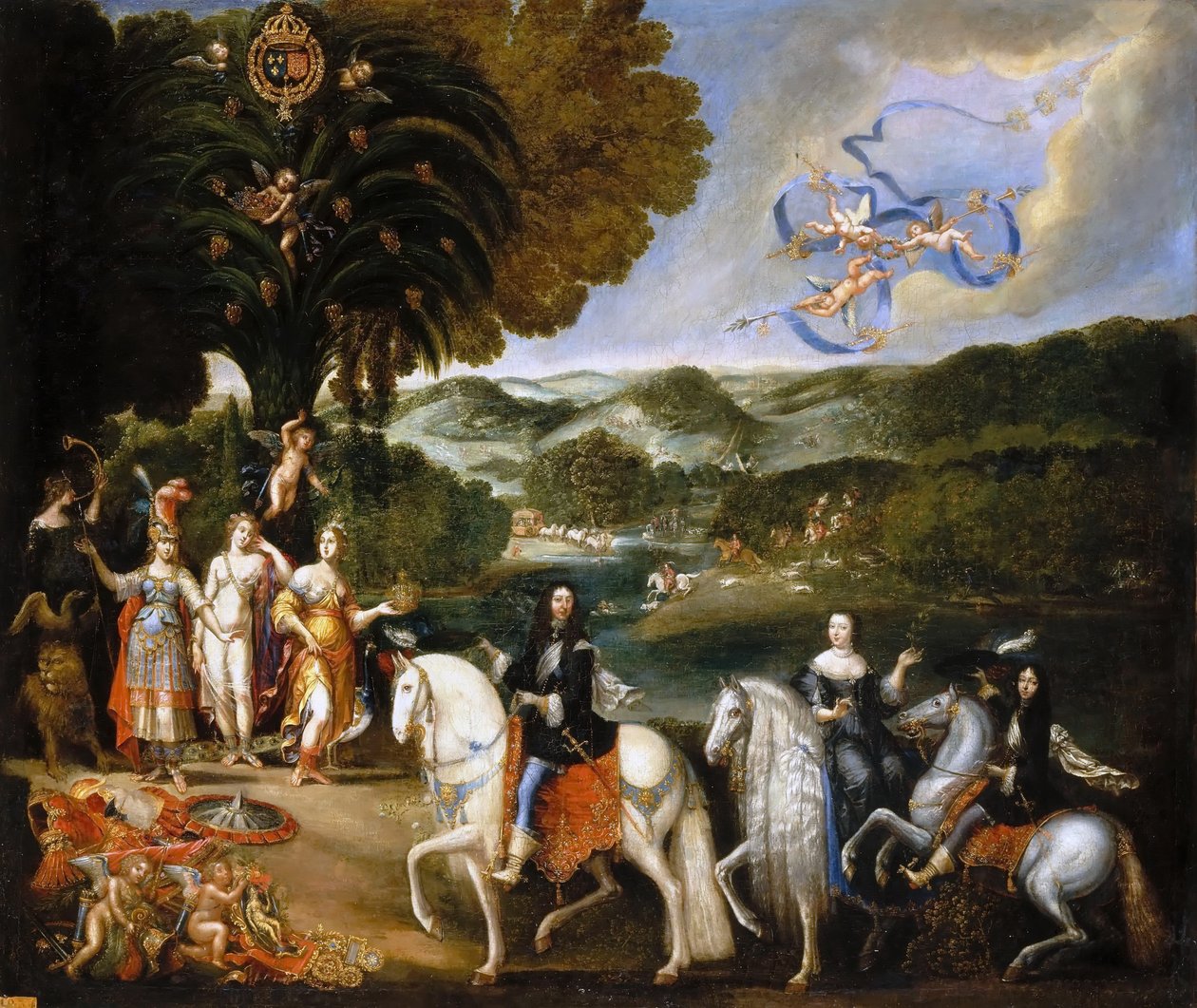 लुई XIV की शादी के Pyrenees Allegory की संधि का रूपक द्वारा क्लाउड डेरुएट
