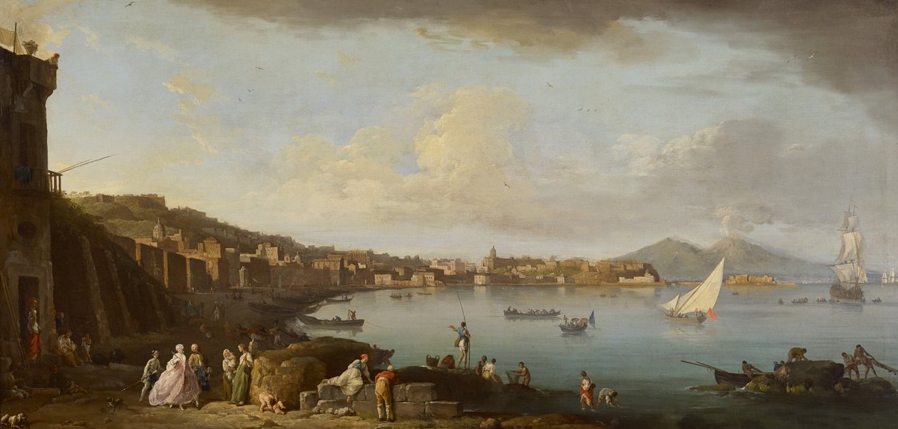 नेपल्स, दक्षिण से खाड़ी का एक दृश्य, c.1742 (कैनवास पर तेल) द्वारा क्लाउड जोसेफ वर्नेट