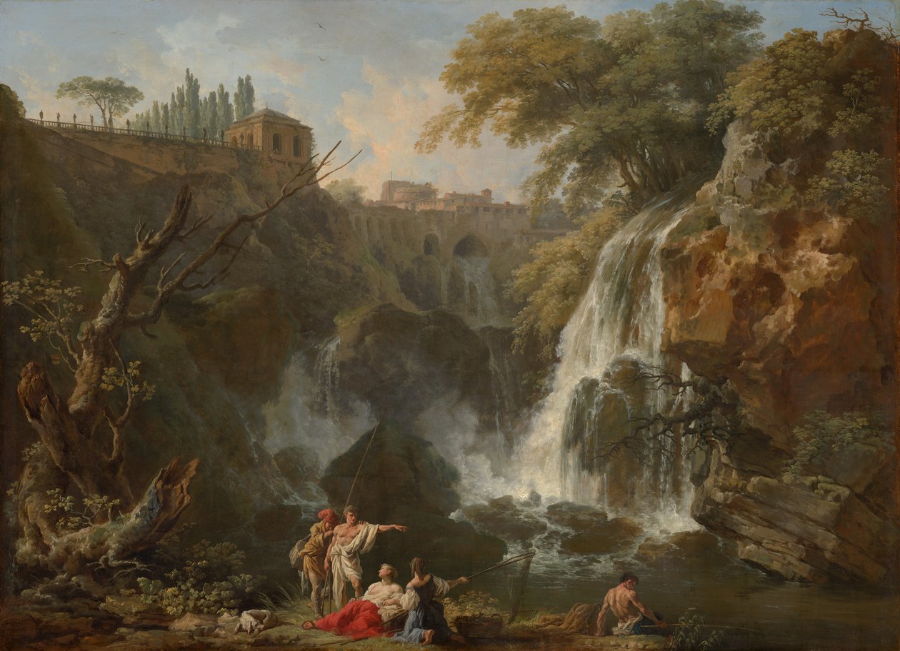 Maecenas के विला के साथ टिवोली में झरने, c.1740-50 द्वारा क्लाउड जोसेफ वर्नेट