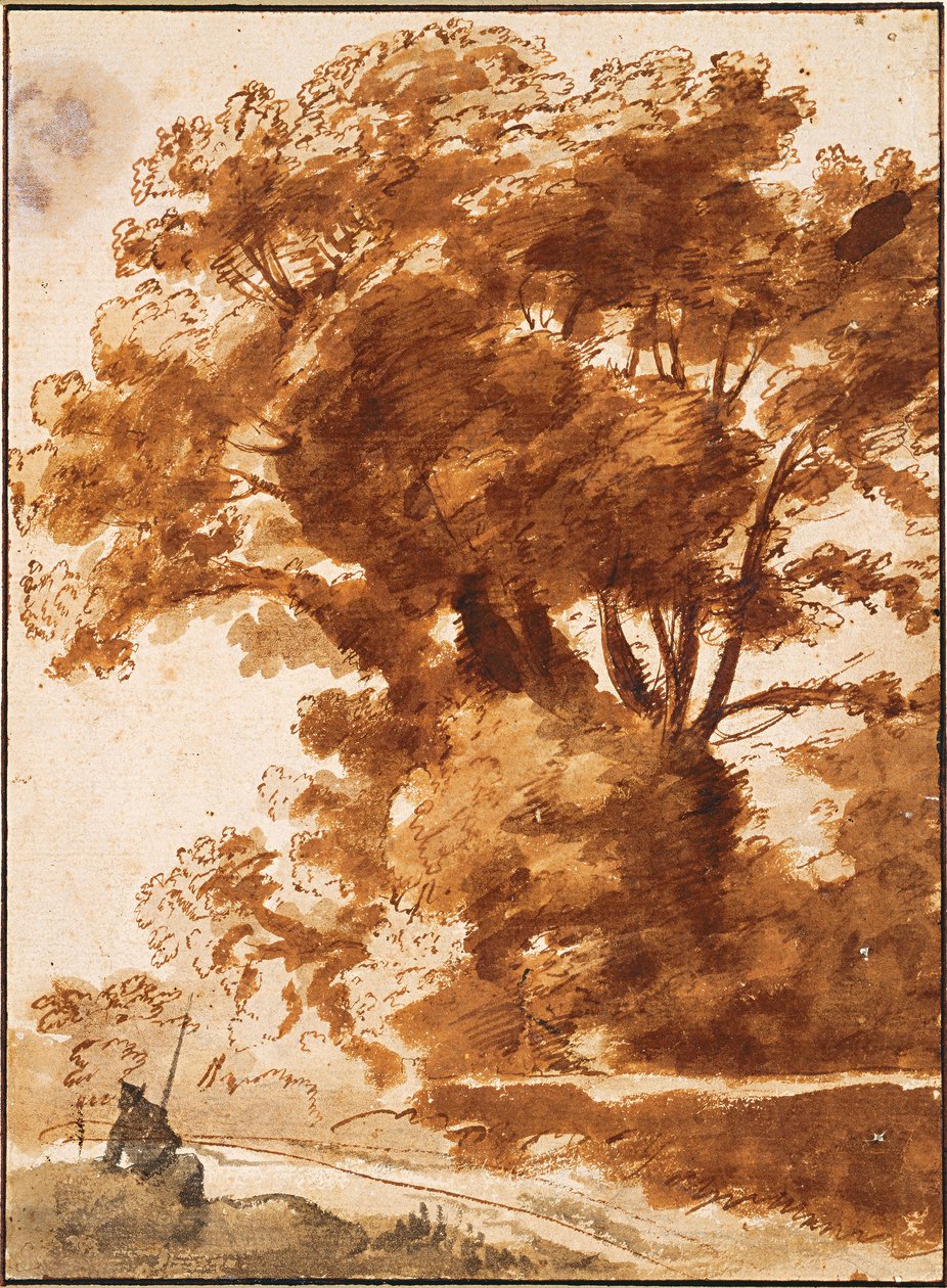 पेड़ों और आराम करने वाले समूह, 1630s द्वारा क्लाउड लोरेन