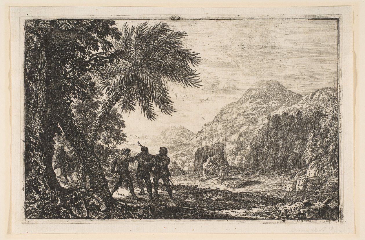 ब्रिगैंड्स के साथ लैंडस्केप, 1633। द्वारा क्लाउड लोरेन