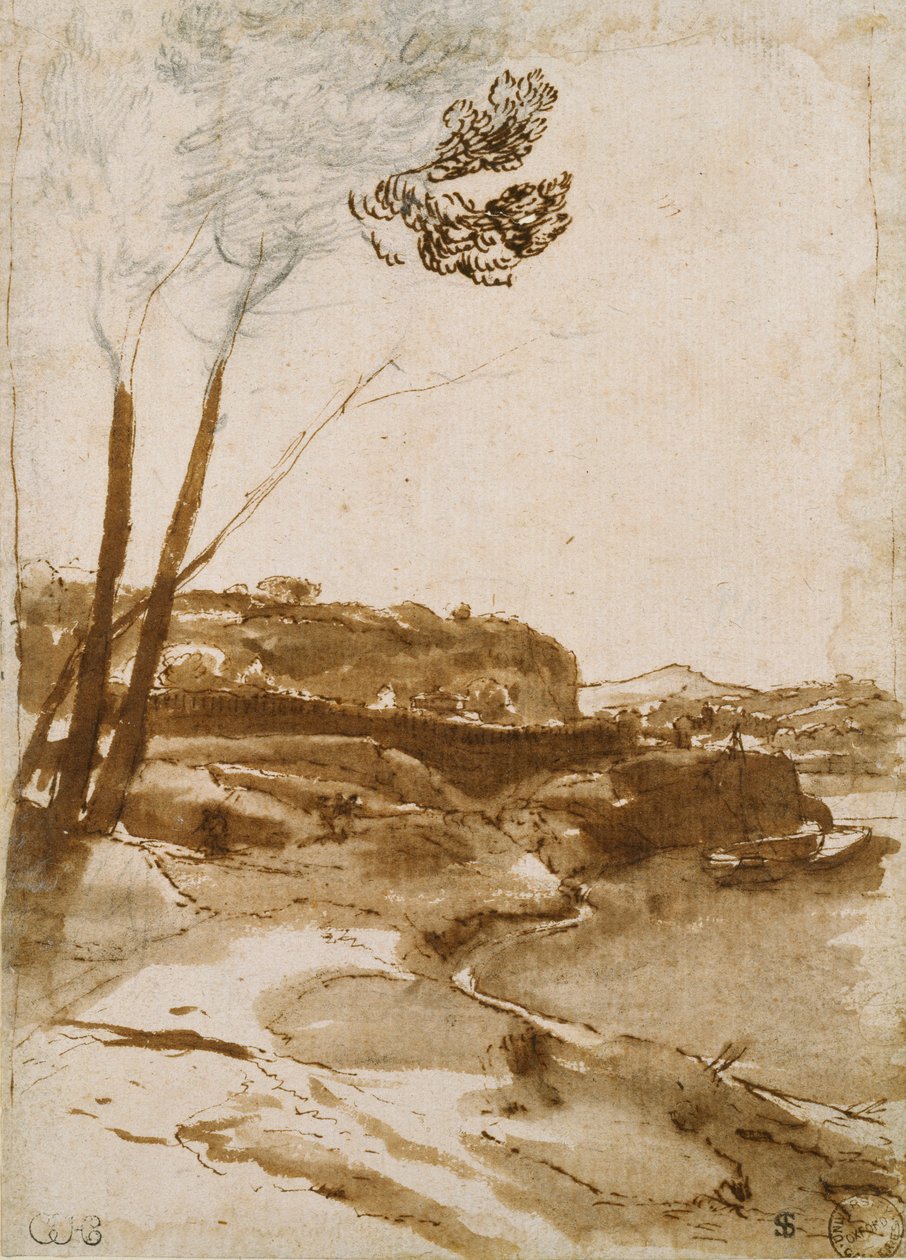 तिबर के साथ पथ, c1635-1640 द्वारा क्लाउड लोरेन