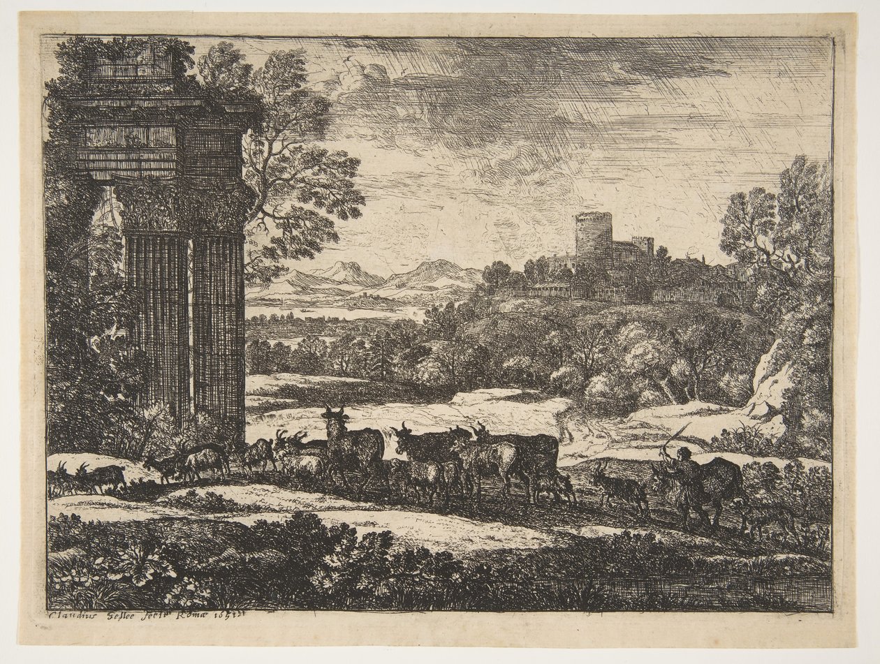 तूफान मौसम में झुंड लौट रहा है, ca. 1650-1651। द्वारा क्लाउड लोरेन