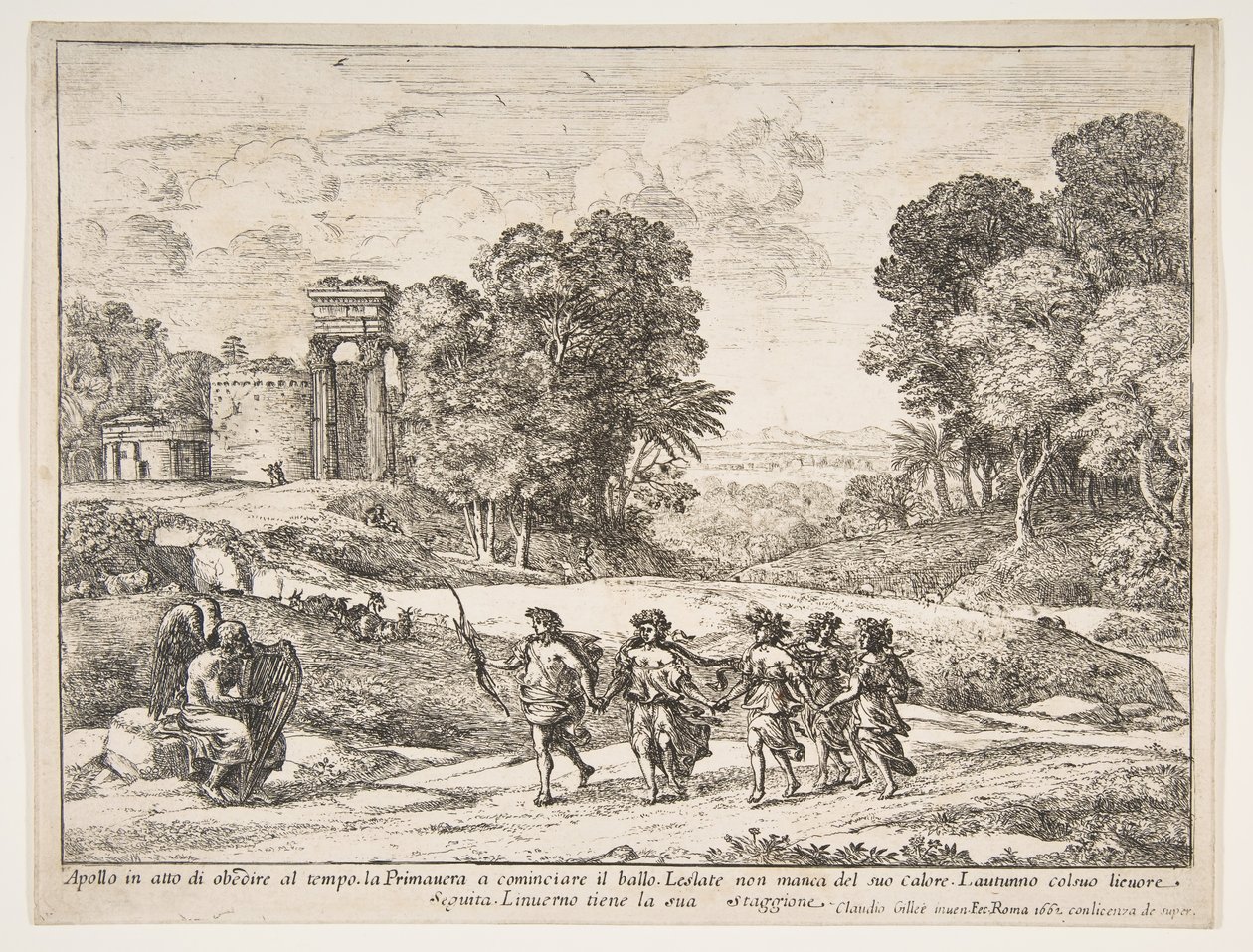 समय, अपोलो एंड सीजन्स, 1662। द्वारा क्लाउड लोरेन