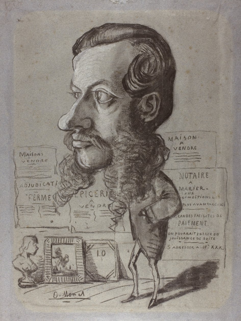 लेओन मैनचोन का कैरिकेचर, c.1858 द्वारा क्लाउड मोनेट