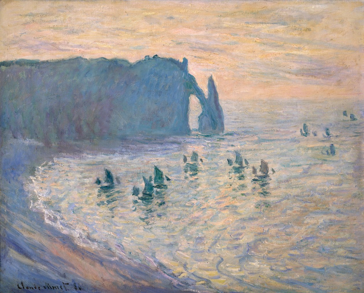 Attretat पर चट्टानें, 1885-1886। द्वारा क्लाउड मोनेट