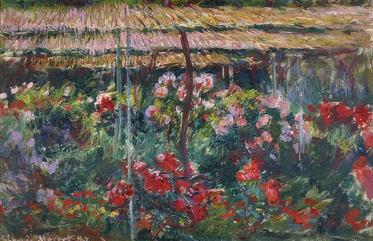 Peony बगीचा। 1887 द्वारा क्लाउड मोनेट
