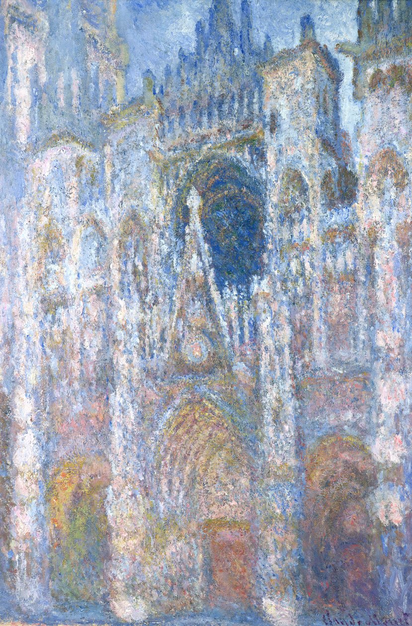 रूएन कैथेड्रल, ब्लू हार्मनी, मॉर्निंग सनलाइट, 1894 द्वारा क्लाउड मोनेट