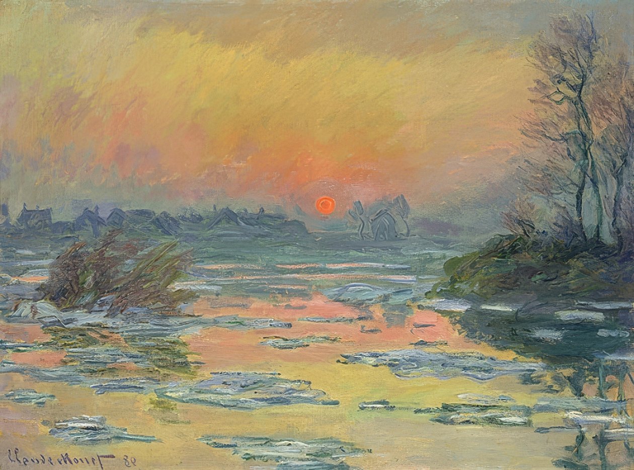 सीन पर सूर्यास्त (Coucher de Soleil sur la Seine)। 1880 द्वारा क्लाउड मोनेट