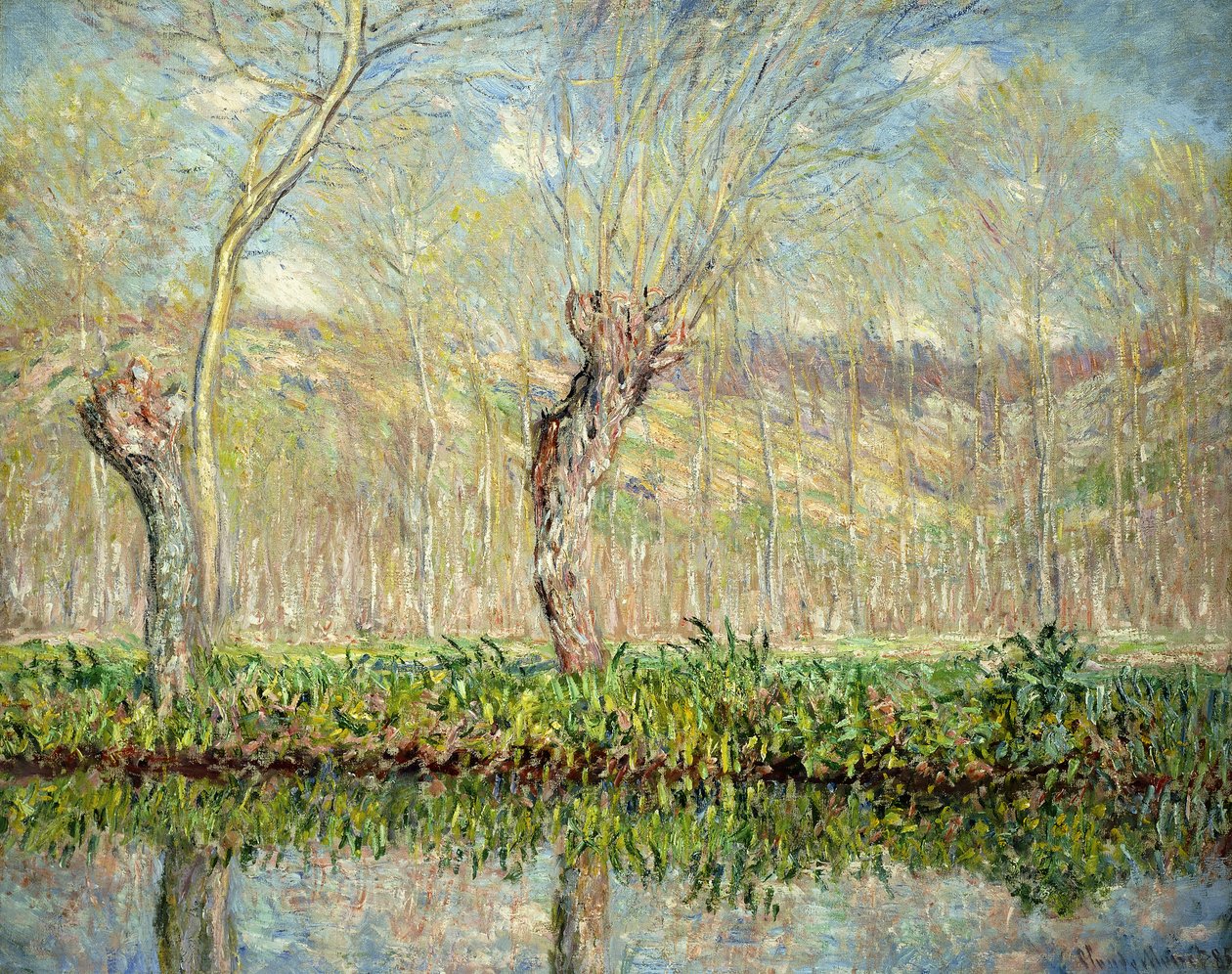 स्प्रिंग, एल की सीमा "Epte; Printemps, Bord de l" Epte, 1885 द्वारा क्लाउड मोनेट