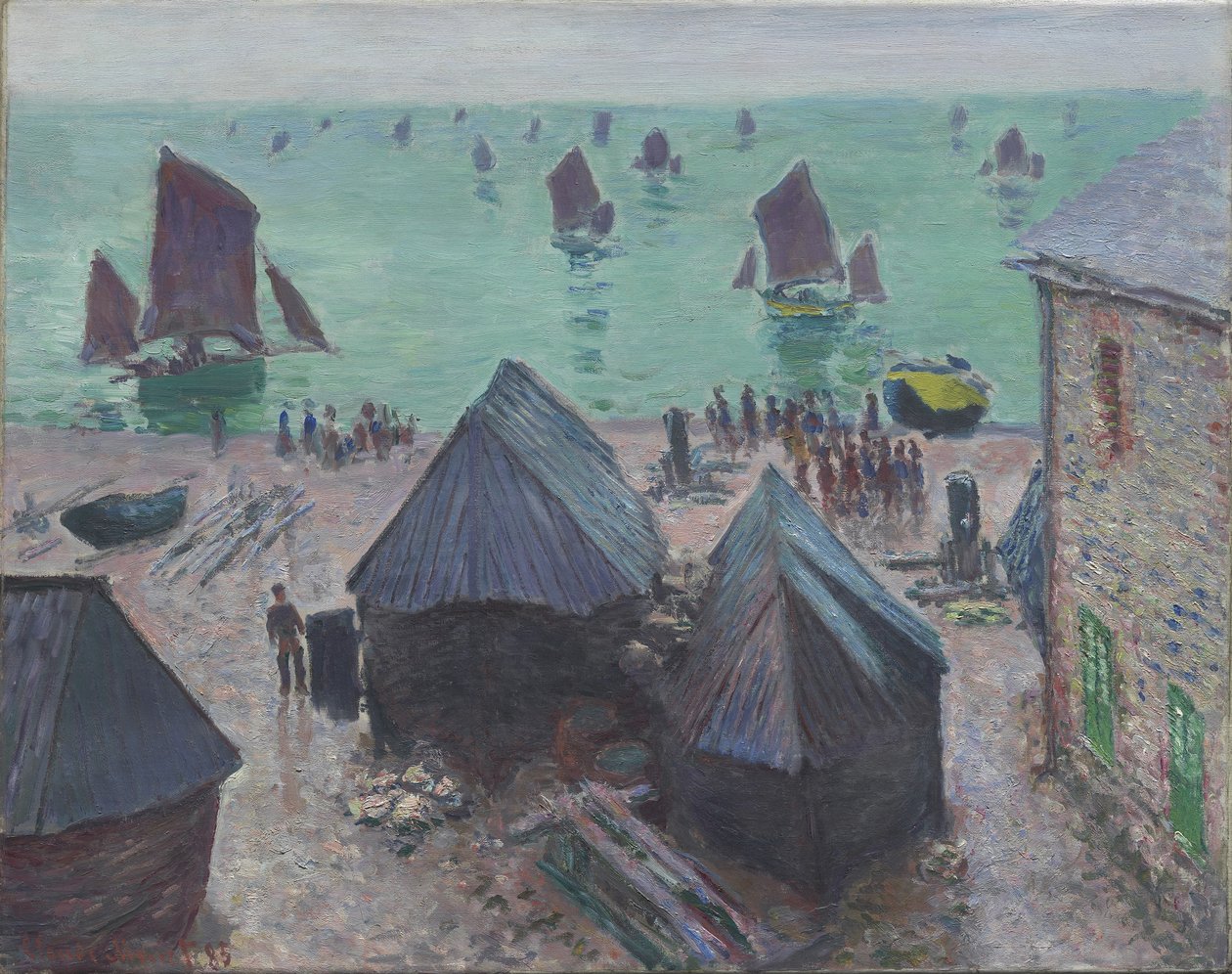 नावों की प्रस्थान, attretat, 1885 द्वारा क्लाउड मोनेट