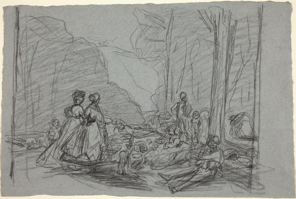द लंच ऑन द ग्रास, सी। 1865. द्वारा क्लाउड मोनेट