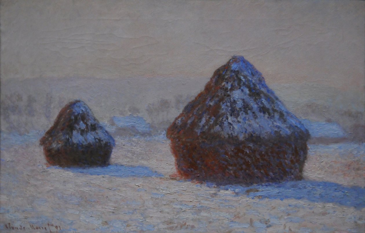 व्हीटस्टैक्स, स्नो इफेक्ट, मॉर्निंग, 1891 द्वारा क्लाउड मोनेट