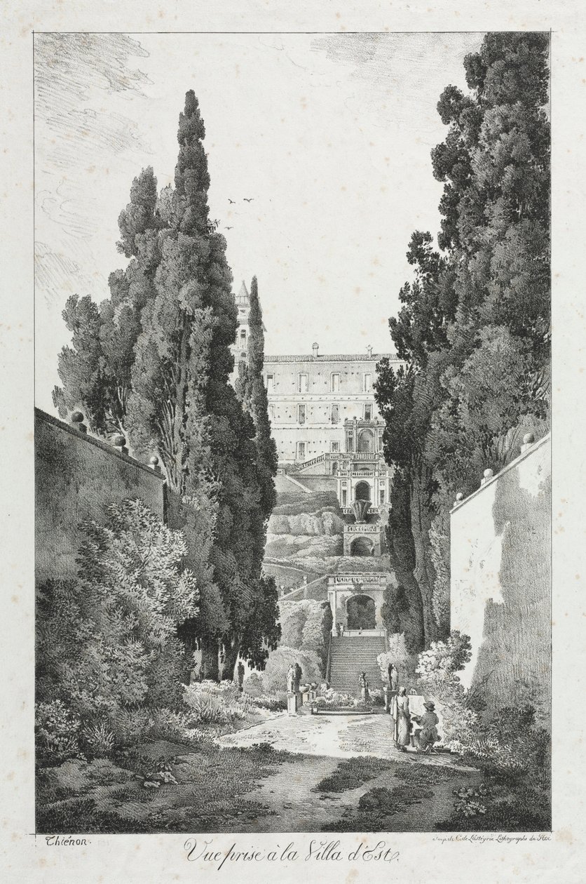 विला डीस्टे, टिवोली, 1817 को देखें। द्वारा क्लाउड थियानोन