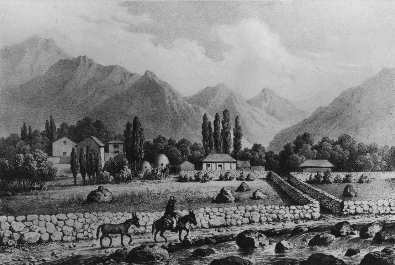 गुंटा (कोक्विंबो की घाटी), 1854 में &39;हिस्टोरिया डी चिली&39; से द्वारा क्लाउडियो गे