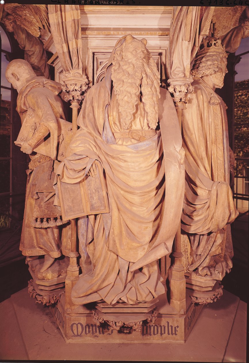 मूसा, वेल ऑफ़ मूसा के हेक्सागोनल कुरसी से विस्तार, 1395-1404 द्वारा क्लॉस और मलौले, जीन स्लटर