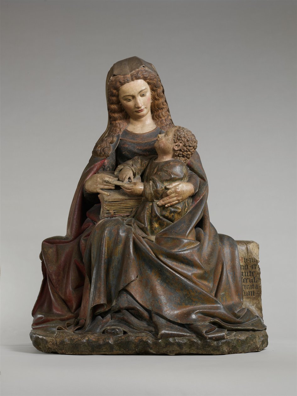 वर्जिन एंड चाइल्ड, c.1415-17 (पेंट और गिल्डिंग के साथ चूना पत्थर) द्वारा क्लॉस डे वर्व