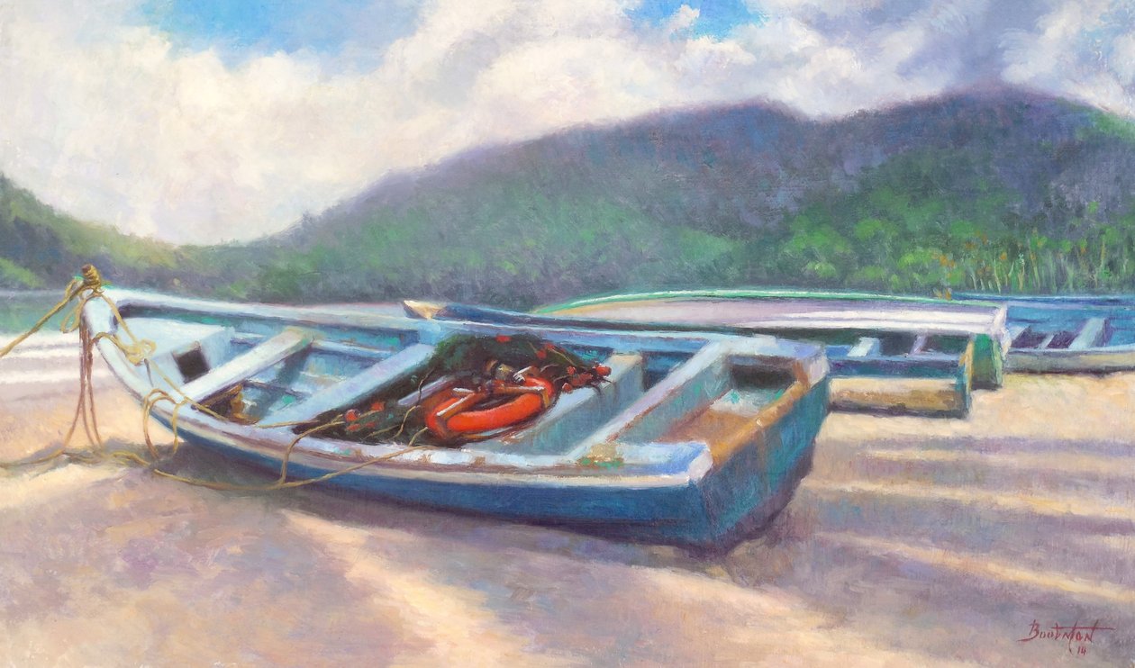 समुद्र तट, 2014, (लिनन पर तेल) द्वारा कॉलिन बूटमैन