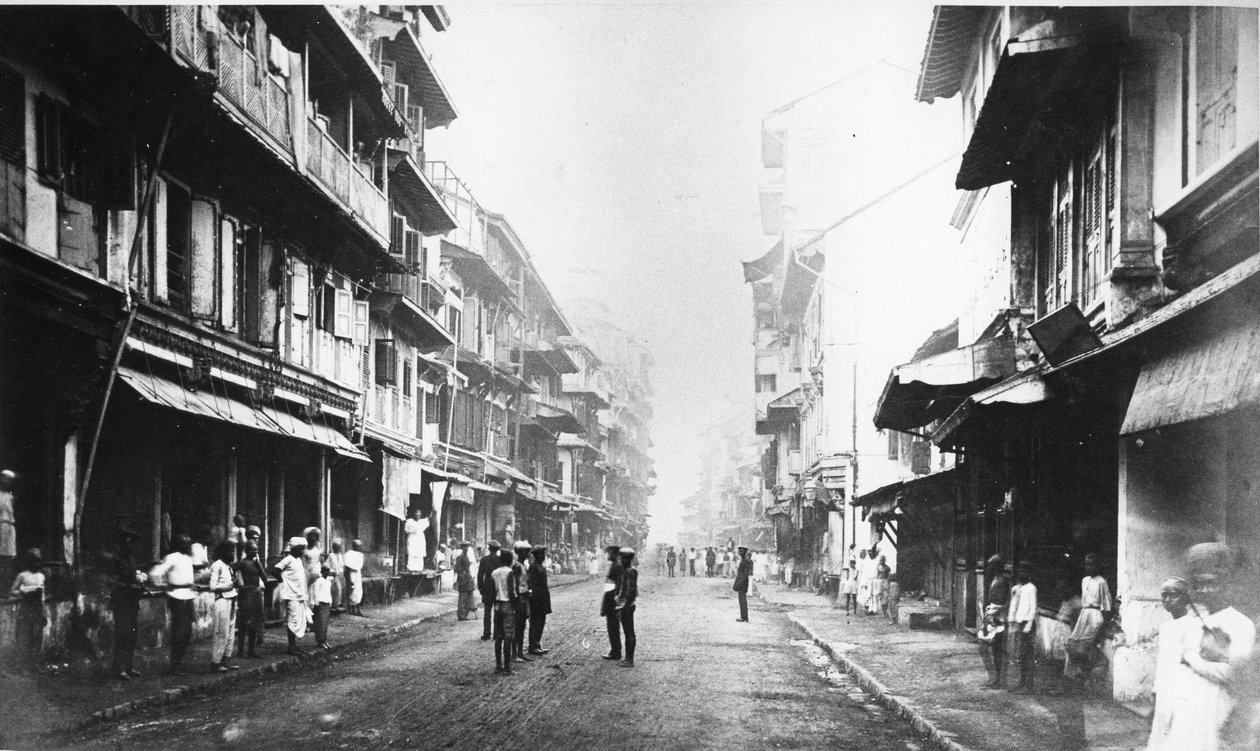 बोरहा बाज़ार स्ट्रीट, बॉम्बे, c.1870s द्वारा कॉलिन रॉड्रिक मरे