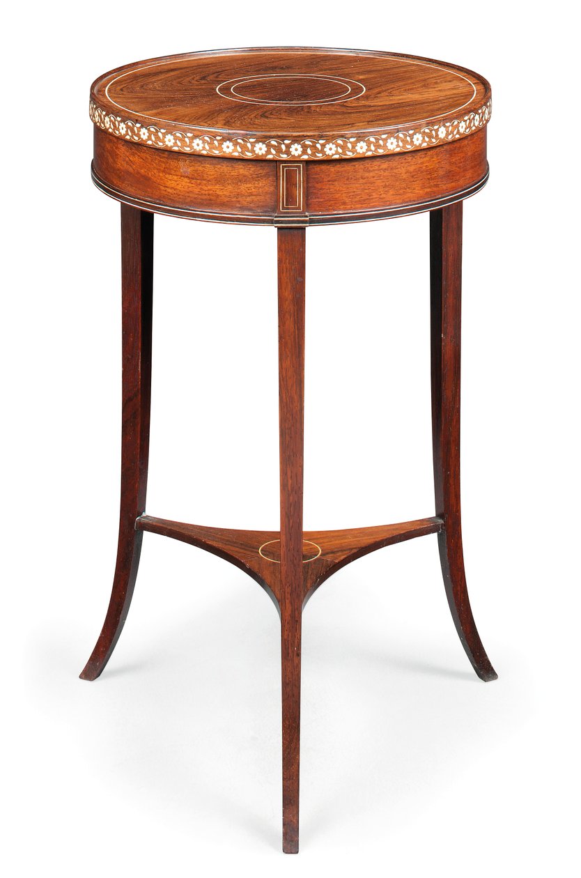 विक्टोरियन इनलाइड सामयिक तालिका, c.1880 (शीशम और हाथीदांत) द्वारा कोलिन्सन और लॉक