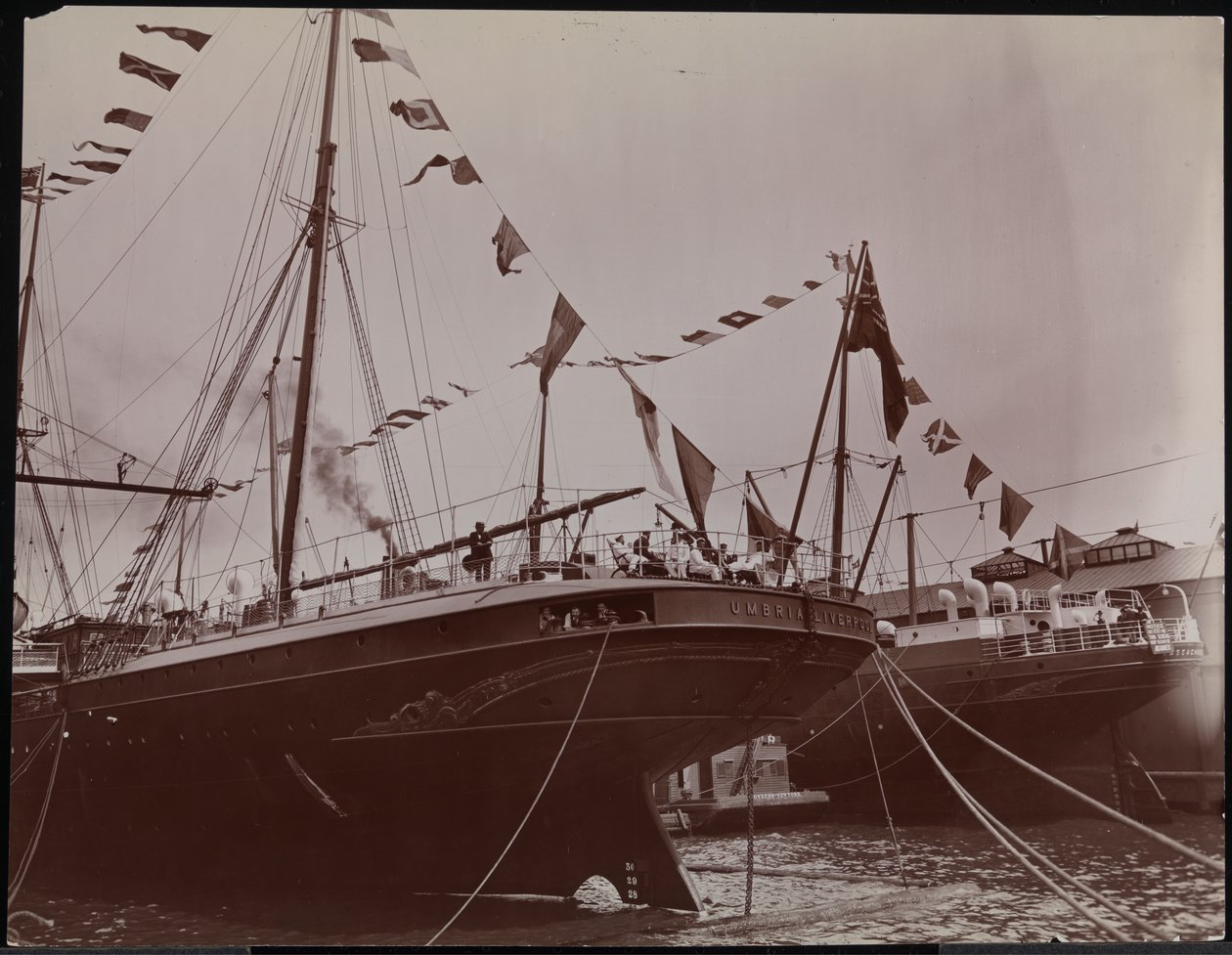 डॉक पर एसएस "उम्ब्रिया", c.1897 (b/w फोटो) द्वारा कंपनी बायरन