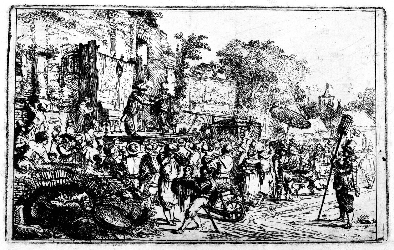 दो चार्लटन के साथ देश-मेला, c.1640-80 द्वारा कॉन्स्टेंटिन डैनियल वैन रेनसे
