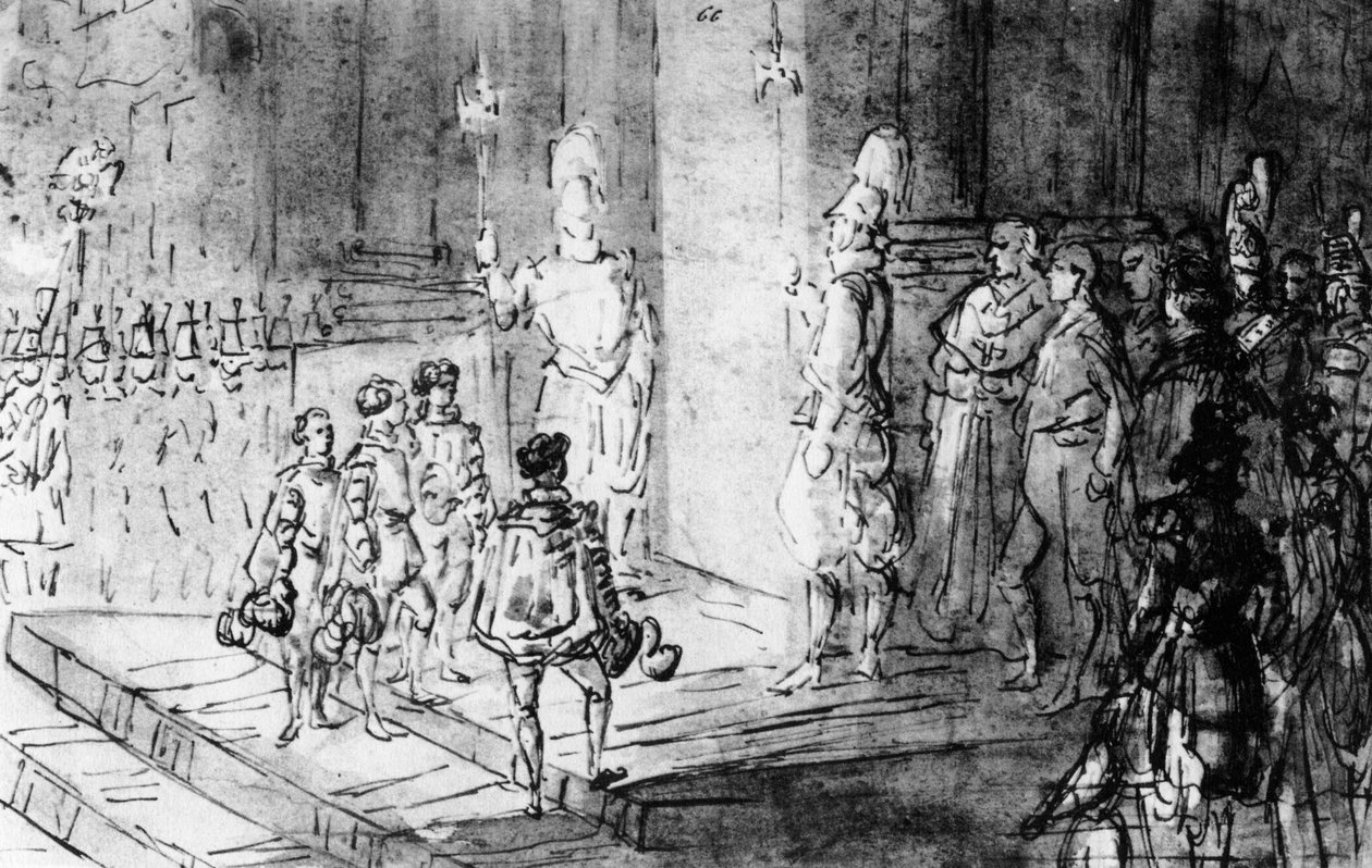 वेटिकन, 1930 में स्विस गार्ड और फ्रांसीसी सैनिक। द्वारा कॉन्स्टेंटिन दोस्तों