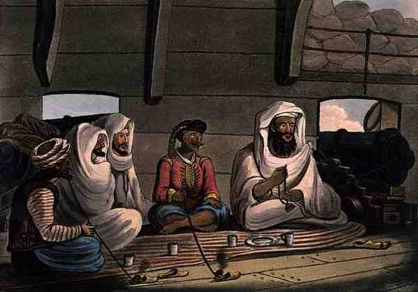 आई. व्हाइट, लंदन द्वारा प्रकाशित जोसेफ कॉन्सटेंटाइन स्टैडलर (fl.1780-1812) द्वारा उकेरी गई मूर्स ऑन बोर्ड द स्विफ्टसुर, द्वारा कूपर (बाद) विलीम