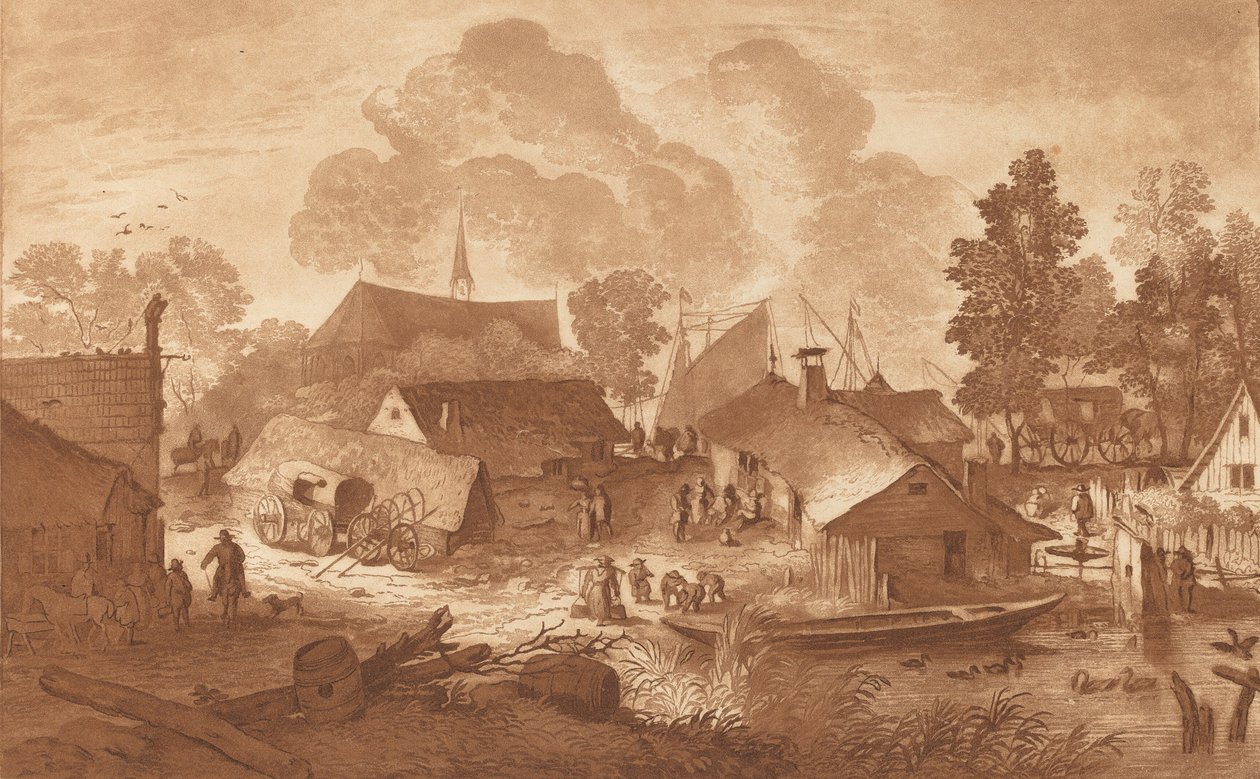 तालाब वाला गांव, सी। 1782. द्वारा कॉर्नेलिस ब्रौवर