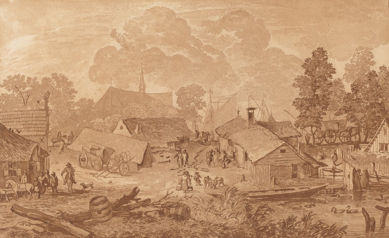 तालाब वाला गांव, सी। 1782. द्वारा कॉर्नेलिस ब्रौवर