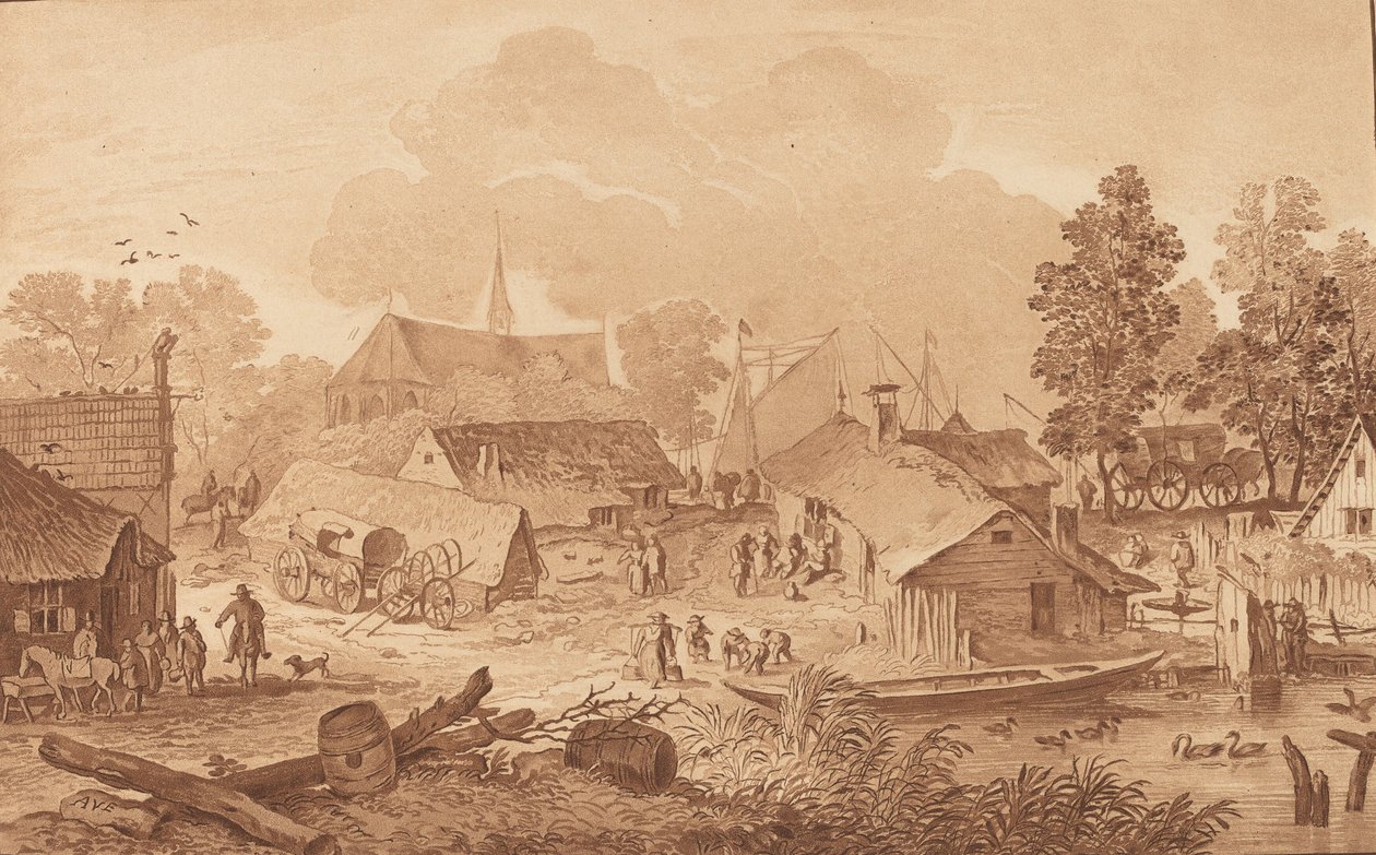 तालाब वाला गांव, सी। 1782. द्वारा कॉर्नेलिस ब्रौवर