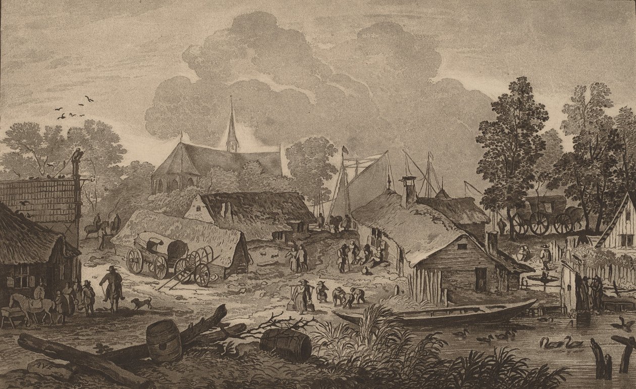 तालाब वाला गांव, सी। 1782. द्वारा कॉर्नेलिस ब्रौवर