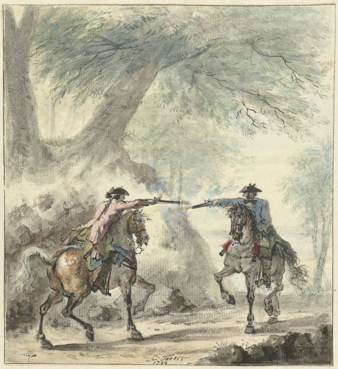 द्वंद्व, 1740 द्वारा कॉर्नेलिस ट्रॉस्ट