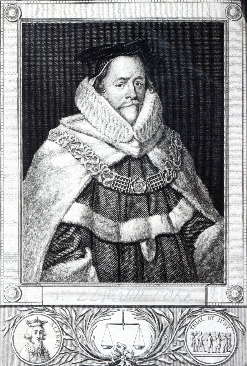 सर एडवर्ड कोक, थॉमस ट्रॉटर द्वारा उत्कीर्ण, 1792 द्वारा कॉर्नेलियस जैनसेन वैन सेउलेन
