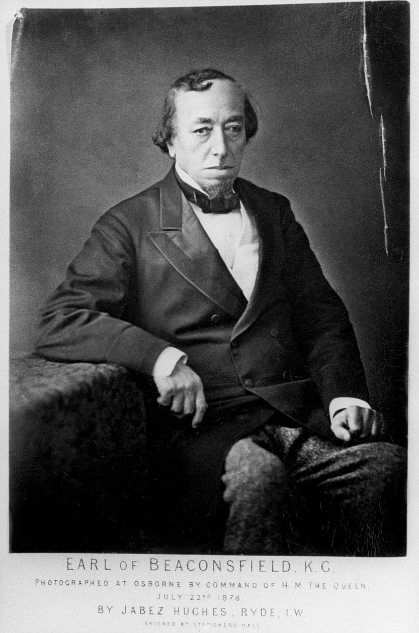 बेंजामिन डिसरायली, बीकन्सफील्ड 1804-1881 का पहला अर्ल, ब्रिटिश रूढ़िवादी राजनेता, 1878 द्वारा कॉर्नेलियस जाबेज ह्यूजेस