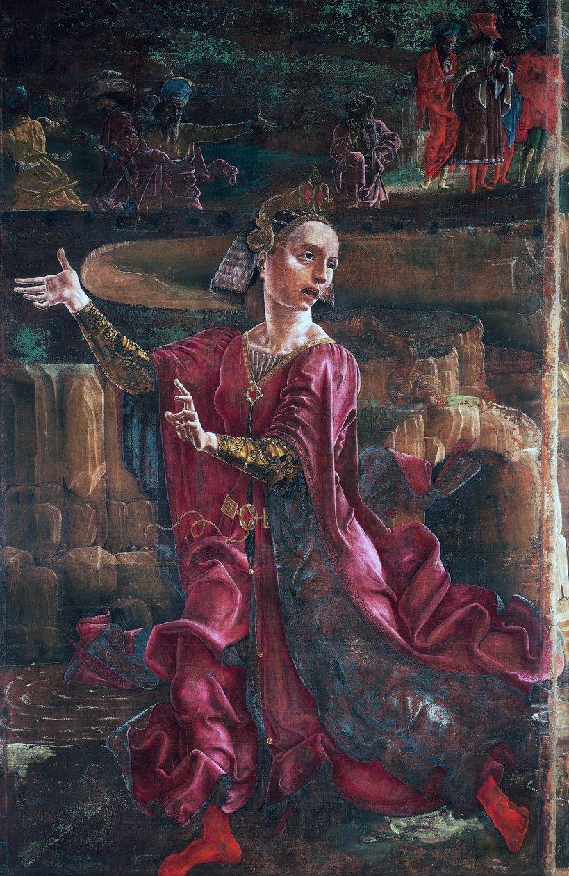 राजकुमारी, सेंट जॉर्ज और राजकुमारी (या सेंट जॉर्ज और ड्रैगन) का विवरण द्वारा कोसिमो तुरा