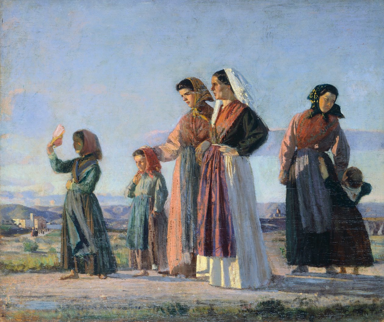 मास से वापसी, लगभग 1865, क्रिस्टियानो बंटी द्वारा (1824-1904), कैनवास पर तेल, 38x46 सेमी द्वारा क्रिस्टियानो बंटी