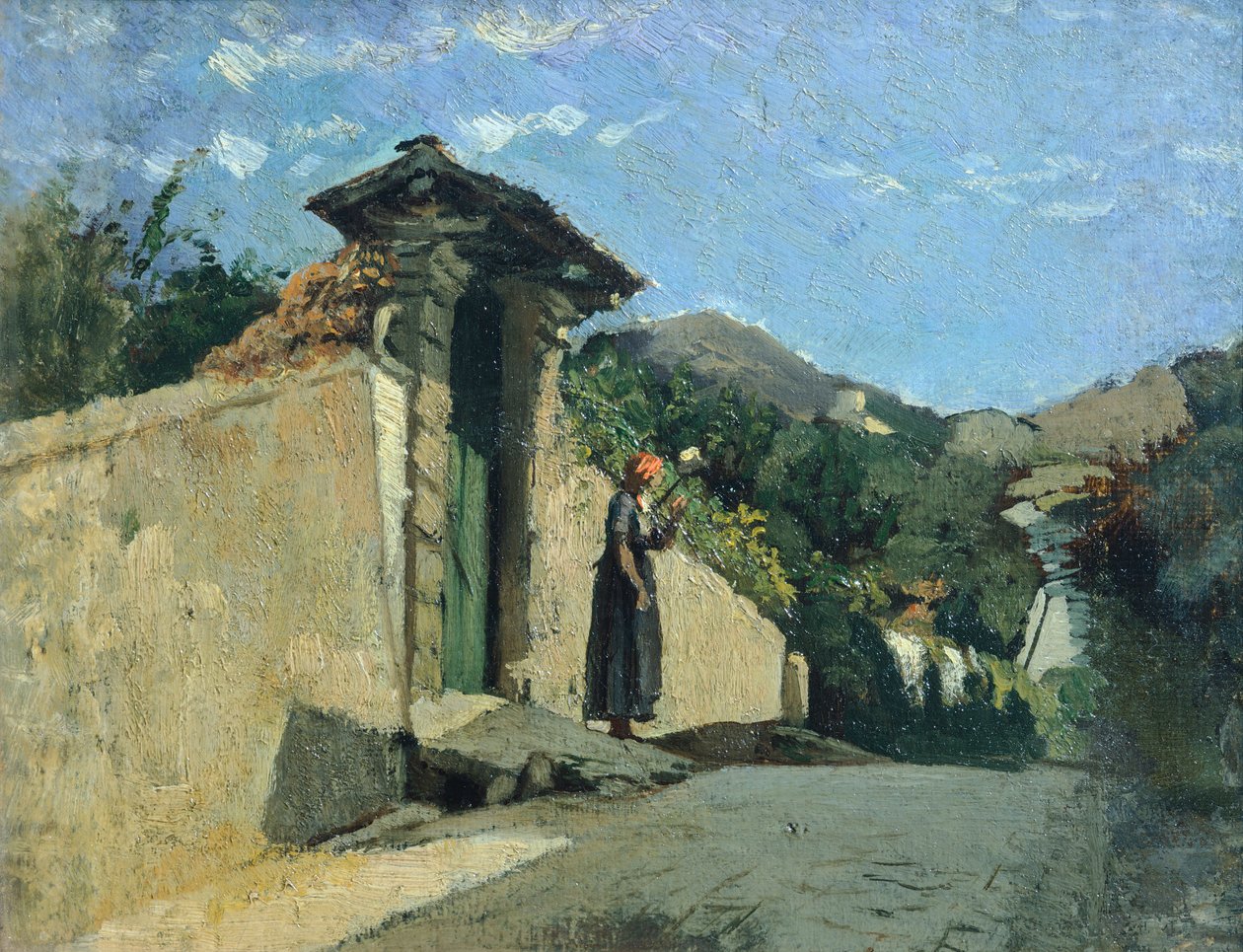 परिदृश्य का अध्ययन, लगभग 1860, क्रिस्टियानो बंटी द्वारा (1824-1904), बोर्ड पर कैनवास पर तेल द्वारा क्रिस्टियानो बंटी
