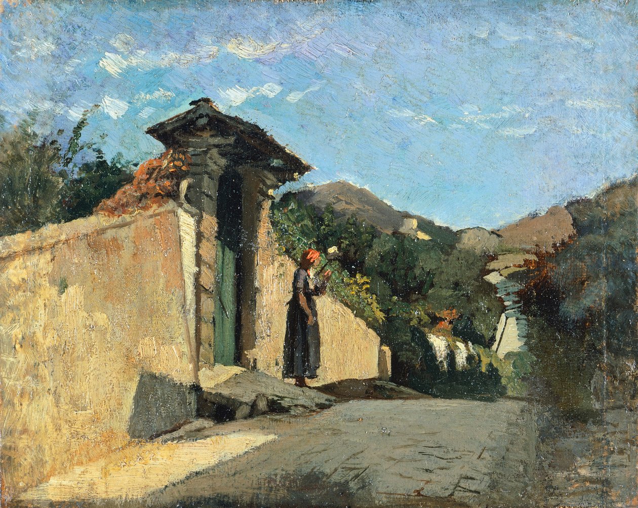 लैंडस्केप का अध्ययन, सीए 1861, क्रिस्टियानो बंटी द्वारा (1824-1904), बोर्ड पर कैनवास पर तेल द्वारा क्रिस्टियानो बंटी
