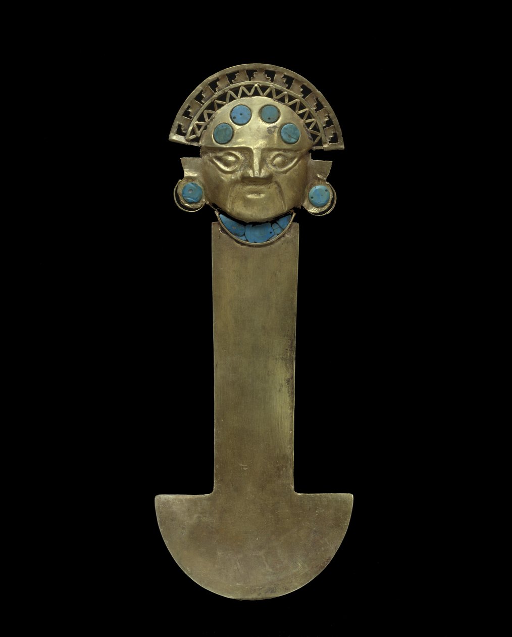 टुमी नाइफ, 800-1375 ईस्वी (फ़िरोज़ा जड़ना के साथ अंकित, पीछा किया गया और सोने का पानी) द्वारा संस्कृति सिसिली