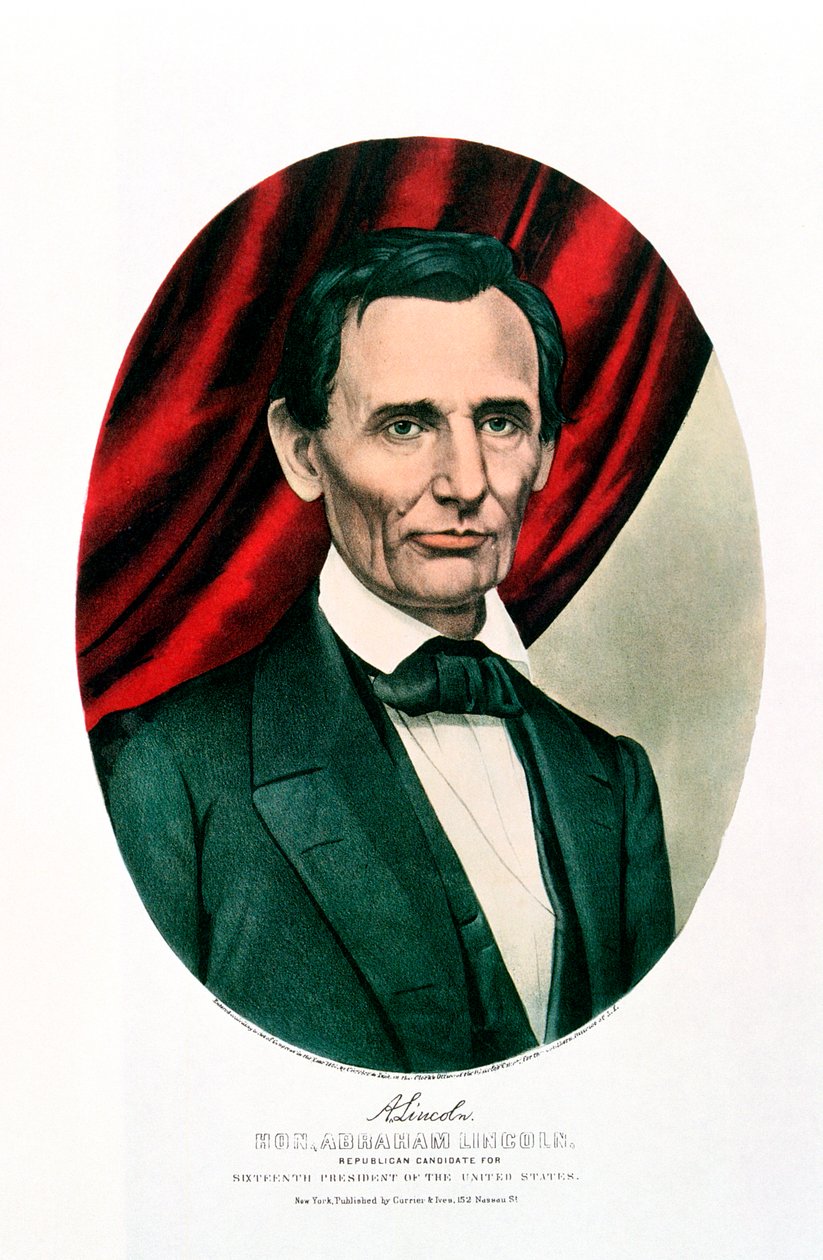 अब्राहम लिंकन 1809-65, सी 1865 द्वारा कैरियर और Ives