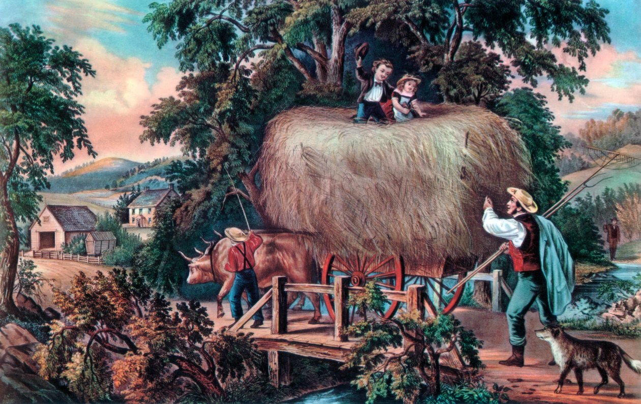 हयिंग टाइम, द लास्ट लोड, 1868। द्वारा कैरियर और Ives