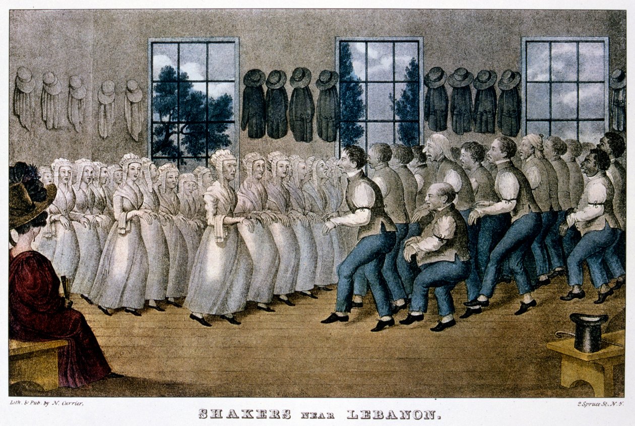 लेबनान के पास शेकर्स, c1870 द्वारा कैरियर और Ives