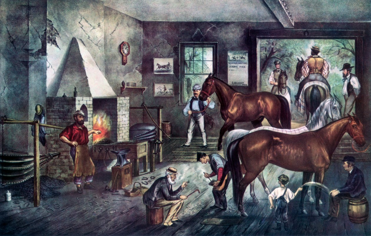 फोर्जिंग क्रैकिंग क्रैक, 1869। द्वारा कैरियर और Ives