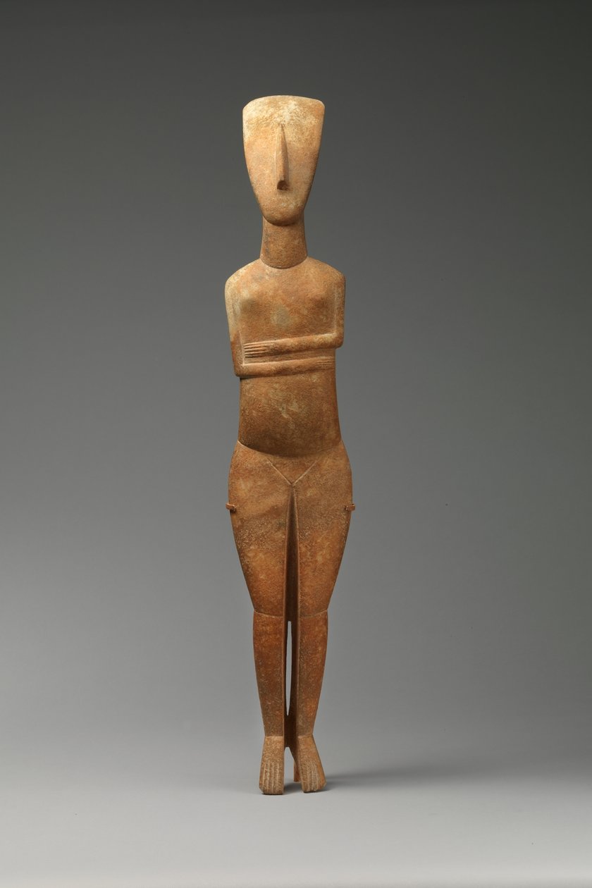 महिला आकृति, 2600-2400 ईसा पूर्व (संगमरमर) द्वारा साइक्लडिक Cycladic